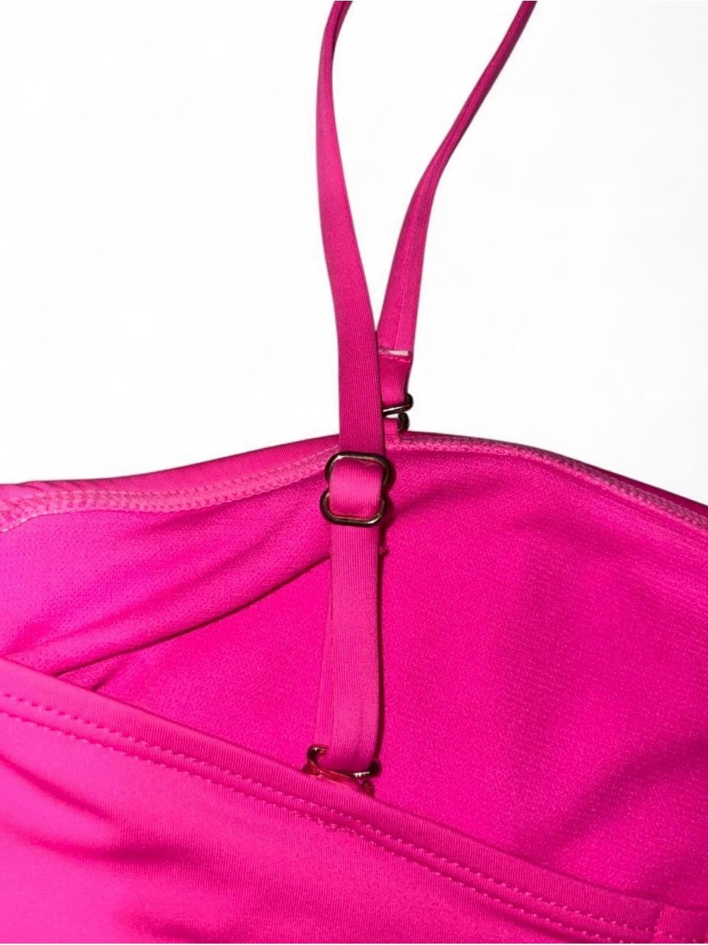 Juicy Couture Hot Pink Bandeau Swim Top with Rhinestone Logo size XL - Picture 5 of 8
